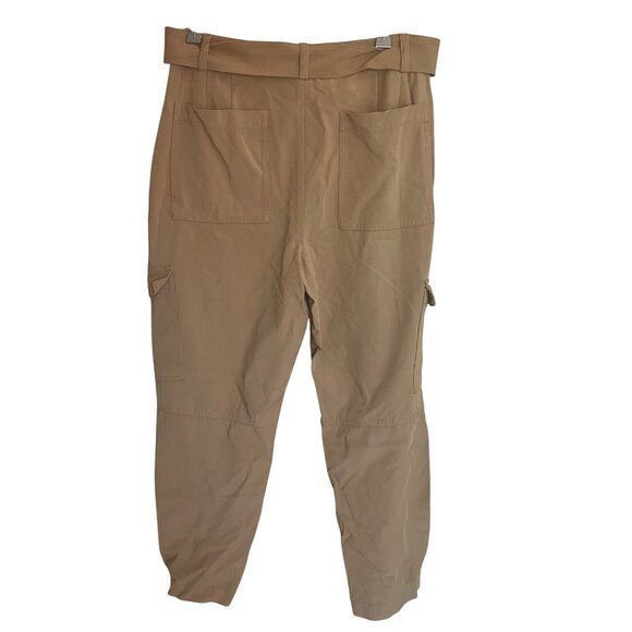 Banana Republic Womens Pants Size 12 Tan Tapered Cargo Belted Stretch Casual - Picture 2 of 8